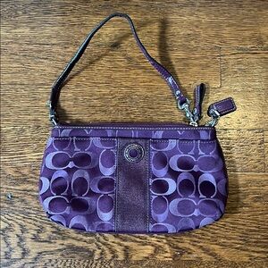 Coach Purple Clutch with Signature Monogram